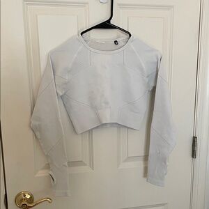AYBL White Long Sleeve Crop Top